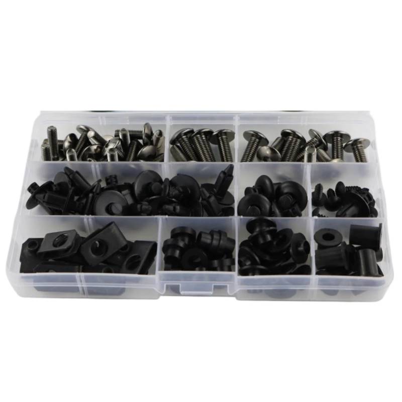 Motorcycle Schrauben Klemmen Kompatibel Mit Suzuki Für GSX-R1000 2005 2006 Motorrad, Komplettes Verkleidungsschrauben-Set Unterlegscheibe Befestigungselement Stahlmutter Schwarze Motorhauben(Multi-col von sanehou