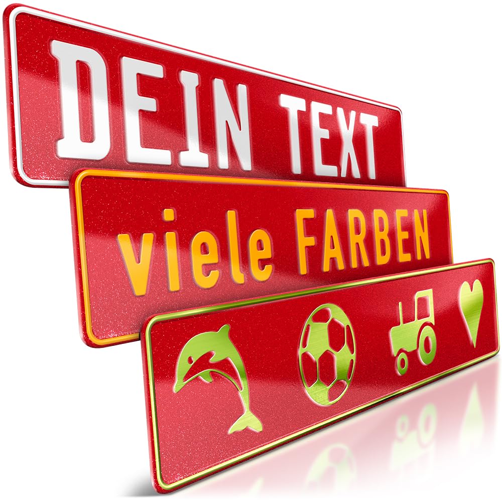 schildEVO 1 Fun-Schild geprägt | Rot Glitter mit Wunschtext bis zu 16 Zeichen | Aluminium Namensschild | Individuelles Fun-Kennzeichen | Bohrlöcher & Saugnäpfe schildEVO 1 Fun-Schild geprägt | Rot Glitter mit Wunschtext bis zu 16 Zeichen | Aluminium Namensschild | Individuelles Fun-Kennzeichen | Bohrlöcher & Saugnäpfe von schildEVO
