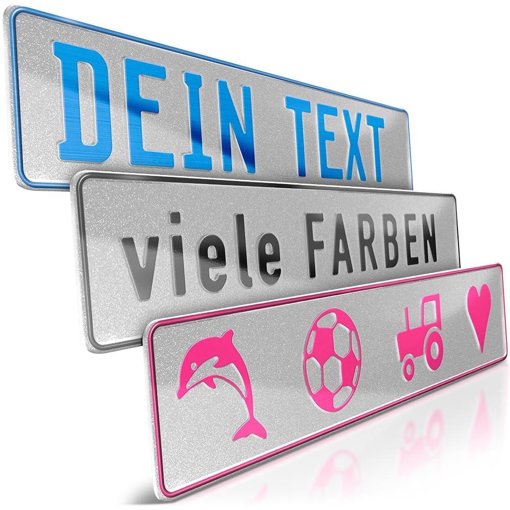 schildEVO 1 Fun-Schild geprägt | Silber Glitter mit Wunschtext bis zu 16 Zeichen | Aluminium Namensschild | Individuelles Fun-Kennzeichen | Bohrlöcher & Saugnäpfe schildEVO 1 Fun-Schild geprägt | Silber Glitter mit Wunschtext bis zu 16 Zeichen | Aluminium Namensschild | Individuelles Fun-Kennzeichen | Bohrlöcher & Saugnäpfe von schildEVO