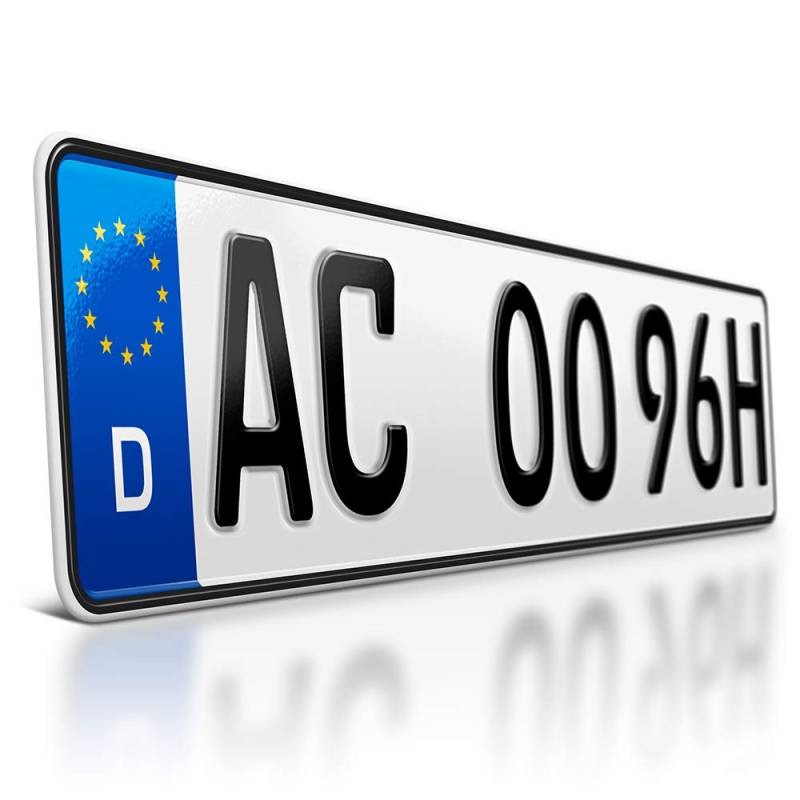 schildEVO 1 H Kennzeichen | Historisch | OFFIZIELL amtliche Nummernschilder | DIN-Zertifiziert – EU Wunschkennzeichen mit individueller Prägung | Autokennzeichen | DHL Versand von schildEVO
