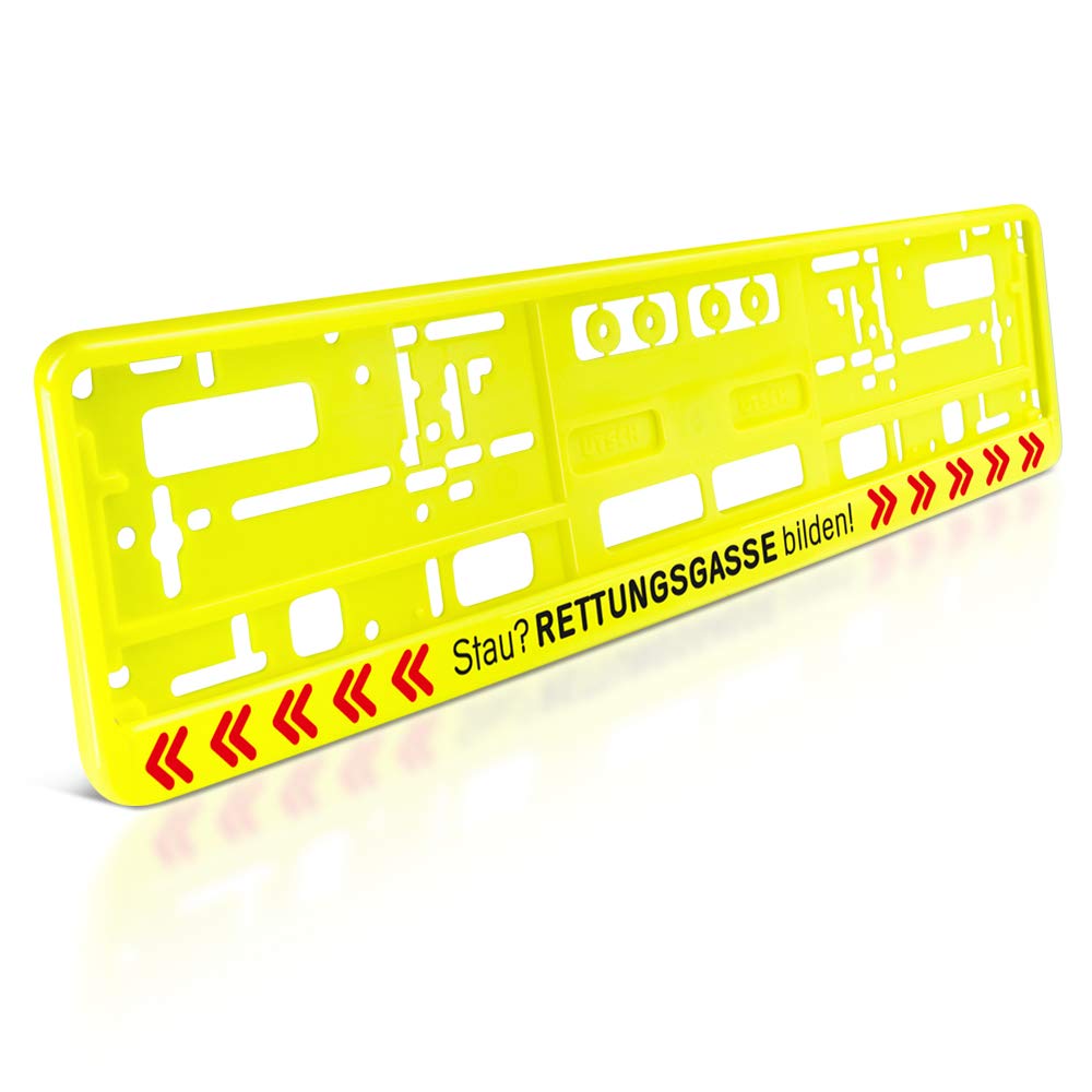 schildEVO 1 Kennzeichenhalter | Stau? RETTUNGSGASSE BILDEN! | NEON-GELB | Nummernschildhalter | Kennzeichenrahmen | DHL-Versand | Typ C schildEVO 1 Kennzeichenhalter | Stau? RETTUNGSGASSE BILDEN! | NEON-GELB | Nummernschildhalter | Kennzeichenrahmen | DHL-Versand | Typ C von schildEVO