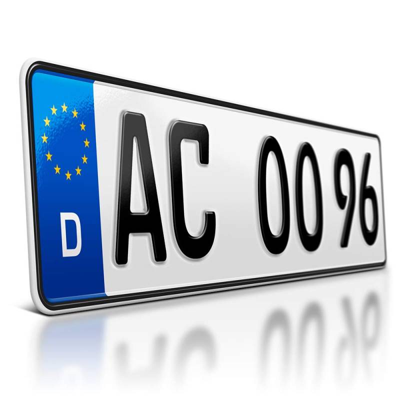 schildEVO 1 Kfz Kennzeichen | 460 x 110 mm | DIN-Zertifiziert – individuelles EU Wunschkennzeichen | PKW Nummernschild | kurzes Autokennzeichen | Auto-Schild | Fahrradträger & Anhänger | DHL-Versand von schildEVO
