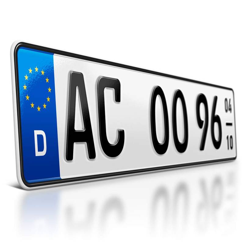 schildEVO 1 Kfz Saison Kennzeichen | OFFIZIELL amtliche Nummernschilder | DIN-Zertifiziert – EU Wunschkennzeichen mit individueller Prägung | Autokennzeichen | DHL Versand von schildEVO
