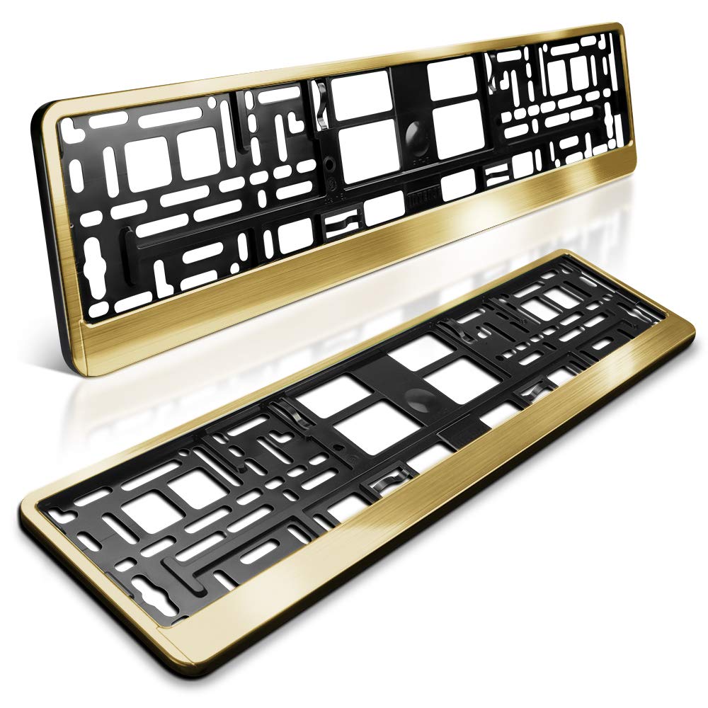 schildEVO 2 Kennzeichenhalter | Gold matt gebürstet | Metallic Chrom Look | Nummernschildhalter | Kennzeichen-Halterung | DHL-Versand schildEVO 2 Kennzeichenhalter | Gold matt gebürstet | Metallic Chrom Look | Nummernschildhalter | Kennzeichen-Halterung | DHL-Versand von schildEVO