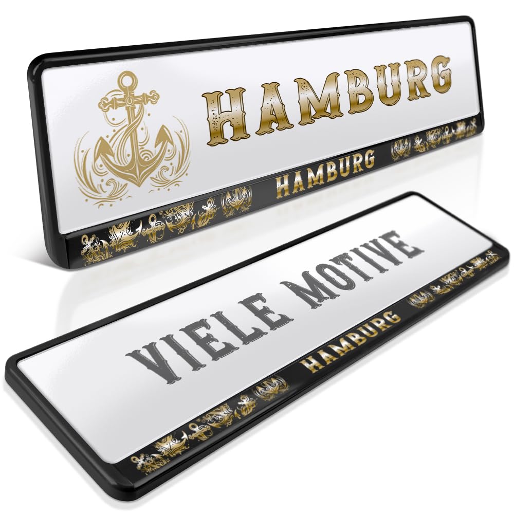 schildEVO 2 Kennzeichenhalter | Hamburg 12 | Gold Anker | Moin Hansestadt | Alster | St. Pauli Reeperbahn | HH | Nummernschildhalter | Kennzeichenrahmen | Auto PKW Kfz | DHL-Versand schildEVO 2 Kennzeichenhalter | Hamburg 12 | Gold Anker | Moin Hansestadt | Alster | St. Pauli Reeperbahn | HH | Nummernschildhalter | Kennzeichenrahmen | Auto PKW Kfz | DHL-Versand von schildEVO