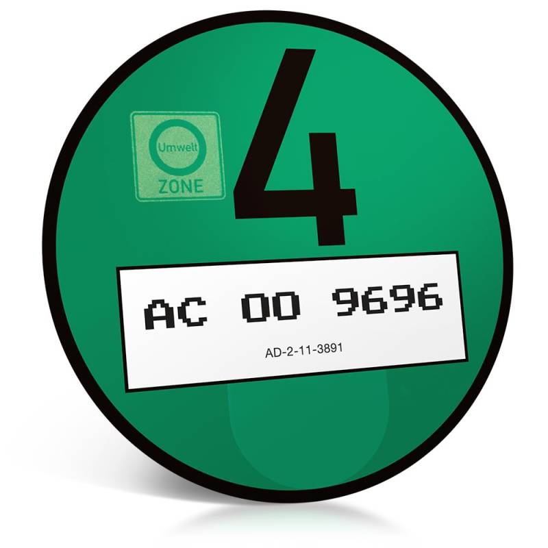 schildEVO Offizielle Grüne Umweltplakette | Legal & Amtlich | Euro 4 Feinstaub-Plakette | Grüne Plakette für Umweltzone | environmental badge | emissions sticker (BYTE-Schrift) von schildEVO
