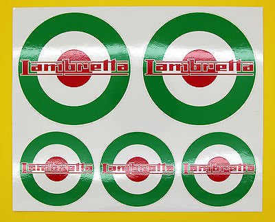 LAMBRETTA CITYROLLER stil ITALIENISCHE Flagge RONDELLE x 5 aufkleber aufkleber set Flagge von Other