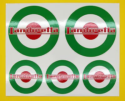 LAMBRETTA CITYROLLER stil ITALIENISCHE Flagge RONDELLE x 5 aufkleber aufkleber set Flagge von Other