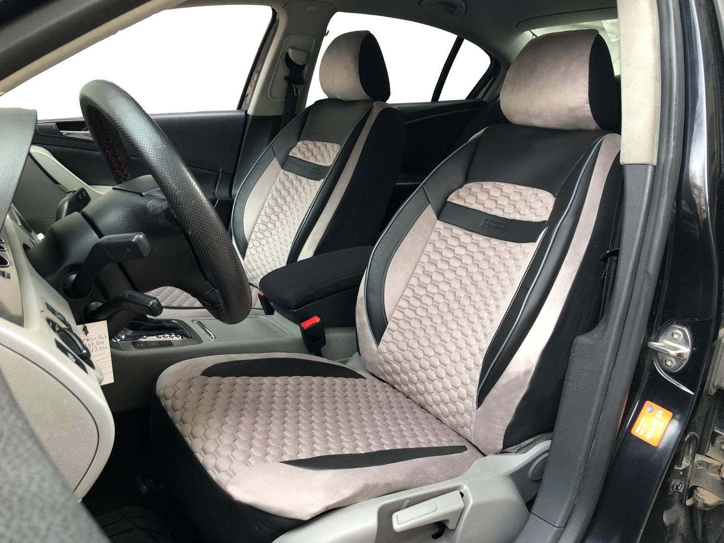 Sitzbezüge k-maniac kompatibel mit Audi A3 8V Sportback Universal schwarz-Hellbeige Autositzbezüge Set Vordersitze Autozubehör Innenraum V1909060 Sitzschoner Sitzbezüge k-maniac kompatibel mit Audi A3 8V Sportback Universal schwarz-Hellbeige Autositzbezüge Set Vordersitze Autozubehör Innenraum V1909060 Sitzschoner von seatcovers by k-maniac