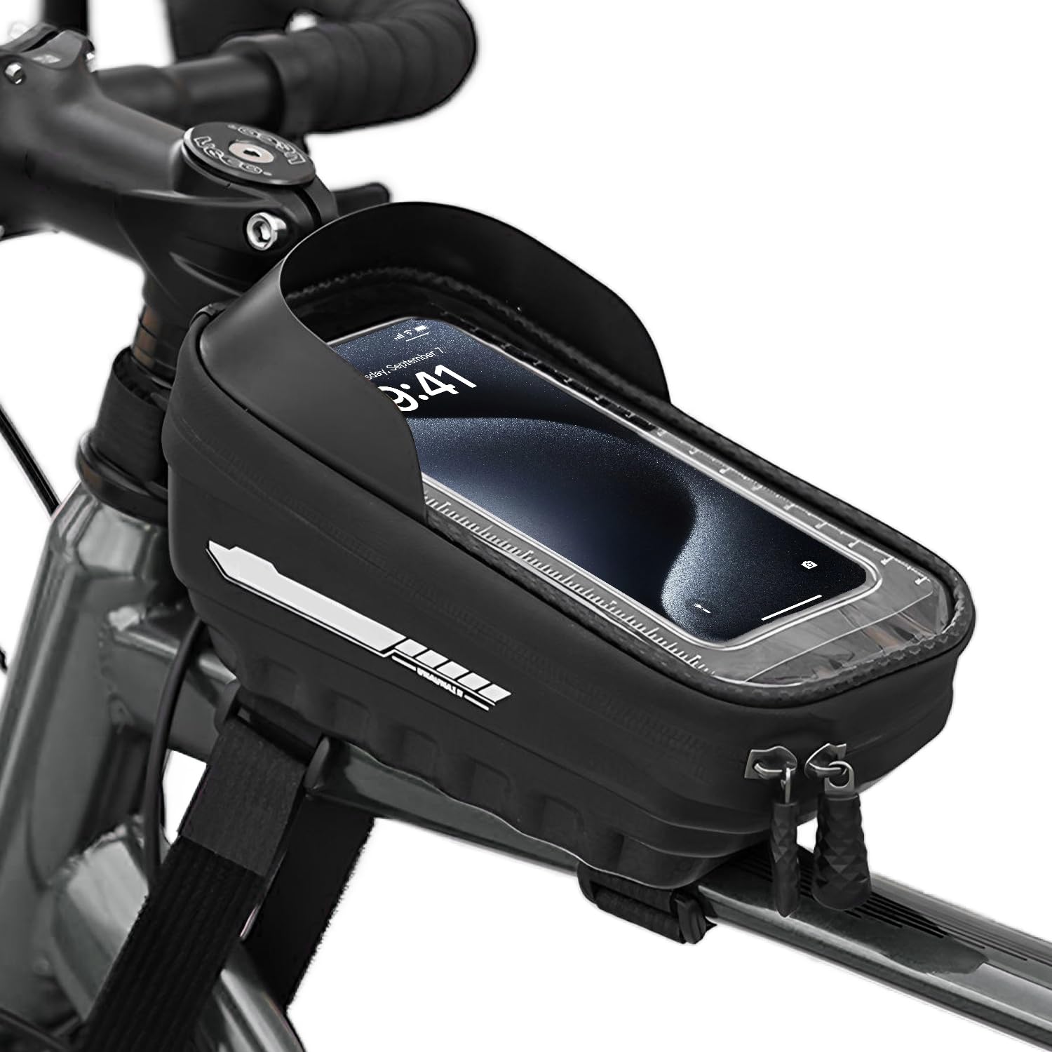 2-IN-1 Fahrradtasche Rahmen Wasserdichte Fahrrad Rahmentasche mit Große Kapazität Lenkertasche Fahrrad, 1,2L Handytasche Oberrohrtasche mit HD TPU Sensitivem Touchscreen für Smartphone bis zu 6.5 Zoll 2-IN-1 Fahrradtasche Rahmen Wasserdichte Fahrrad Rahmentasche mit Große Kapazität Lenkertasche Fahrrad, 1,2L Handytasche Oberrohrtasche mit HD TPU Sensitivem Touchscreen für Smartphone bis zu 6.5 Zoll von sevenmetre