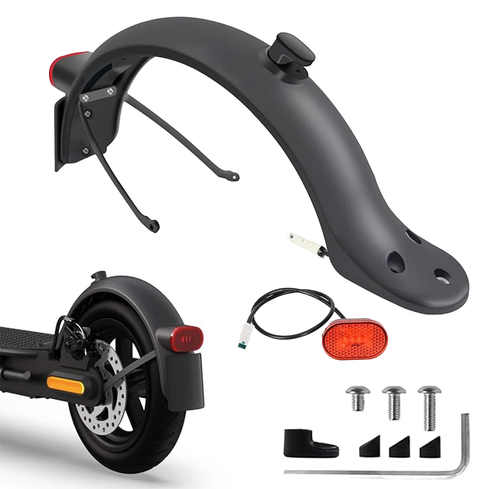 Kotflügel Hinten Elektroroller Hinterer Kotflügel mit Halterung & Rücklicht & Schrauben Zubehör, Electric Scooter Hinterers Fender Ersatz Sets Kompatibel für Xiaomi M365 Scooter 1S, Pro, Pro 2 Kotflügel Hinten Elektroroller Hinterer Kotflügel mit Halterung & Rücklicht & Schrauben Zubehör, Electric Scooter Hinterers Fender Ersatz Sets Kompatibel für Xiaomi M365 Scooter 1S, Pro, Pro 2 von sevenmetre
