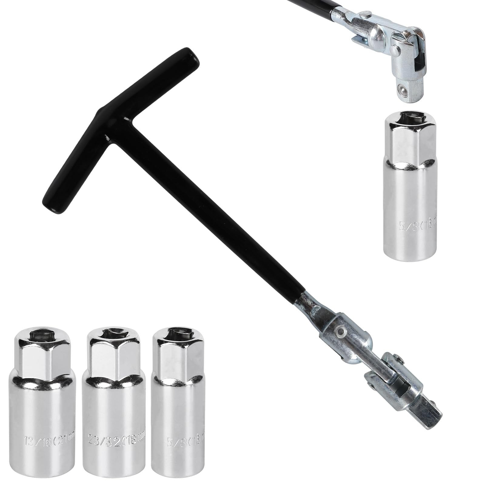 shallyong Zündkerzenschlüssel, Zündkerzenschlüssel Universal 16mm, 18mm, 21mm, T-Griff ündkerzenschlüssel Satz, Zündkerzen Werkzeug Set für Autos und Motorräder shallyong Zündkerzenschlüssel, Zündkerzenschlüssel Universal 16mm, 18mm, 21mm, T-Griff ündkerzenschlüssel Satz, Zündkerzen Werkzeug Set für Autos und Motorräder von shallyong