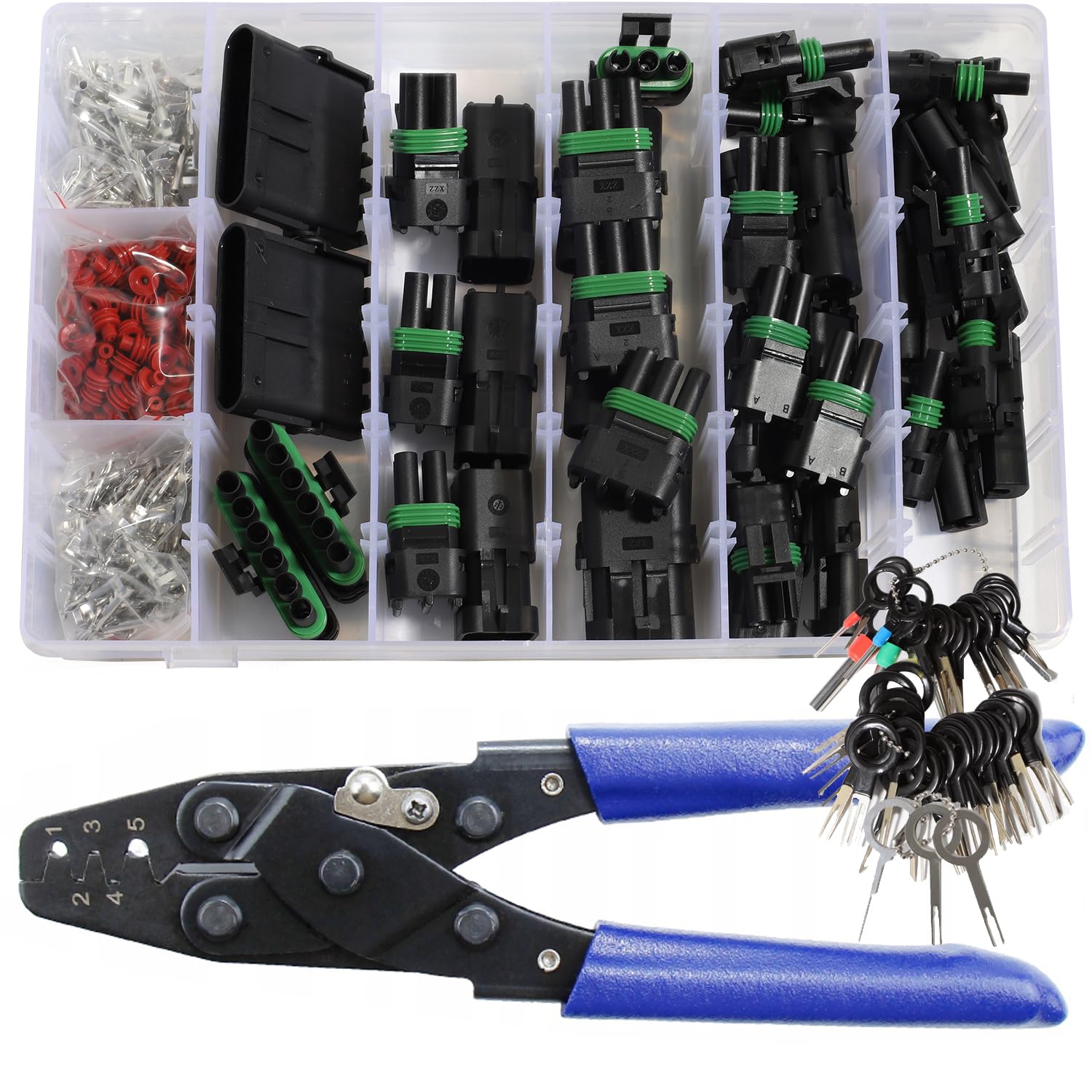 shengbowi 258Pcs Wasserdichte Automobil-elektrische Steckverbinder 1/2/3/4/6 Male&Female Pin 22-14AWG Kabelbaum-Zündkerzen-Steckverbinder-Klemmen-Stecker-Kit Auto shengbowi 258Pcs Wasserdichte Automobil-elektrische Steckverbinder 1/2/3/4/6 Male&Female Pin 22-14AWG Kabelbaum-Zündkerzen-Steckverbinder-Klemmen-Stecker-Kit Auto von shengbowi