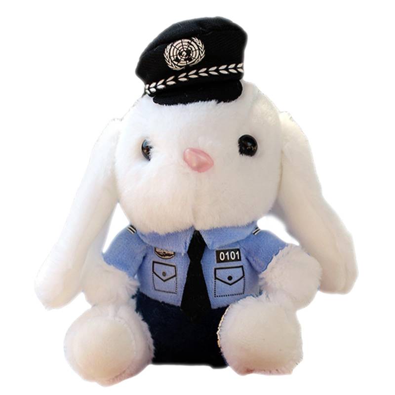 shpuuyy Polizist-Häschen-Plüschtier,Polizist-Häschen-Plüschtier - Autoschwanz Anhänger Plüsch | Niedliche Motorrad-Polizisten-Puppen, Auto-Außen-Plüsch- für Auto-Motorräder-Dekoration von shpuuyy