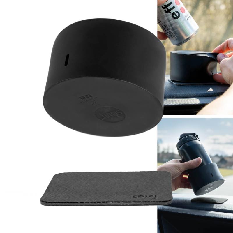 silwy® Universal Magnet-Halter für Dosen, Trinkflaschen, Gläser & Ölflaschen inkl. Nano-Gel-Pad – Sicherer Halt während der Fahrt – Wiederverwendbar & Rückstandslos entfernbar – Perfekt für unterwegs von silwy einfach anziehend.
