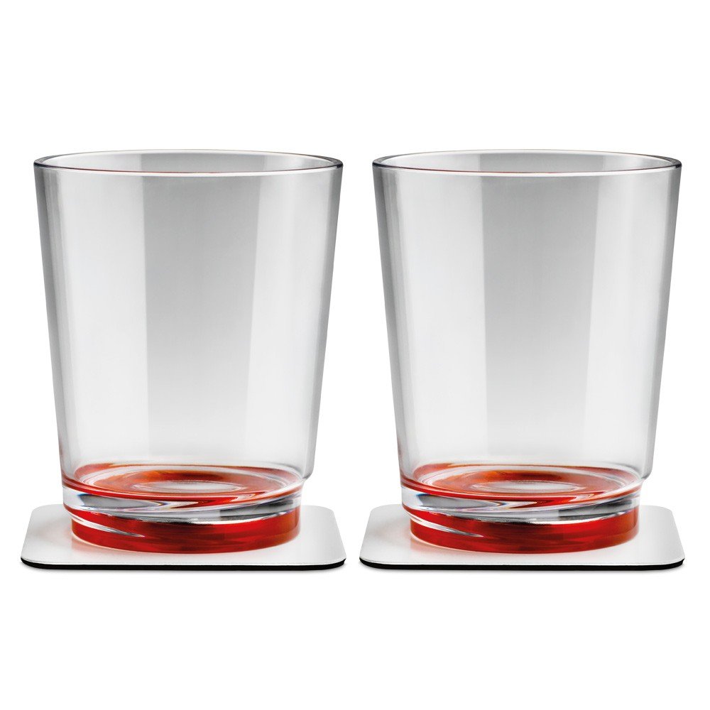 Silwy Magnetglas 250 ml mit Untersetzer 2er-Set rot Silwy Magnetglas 250 ml mit Untersetzer 2er-Set rot von silwy