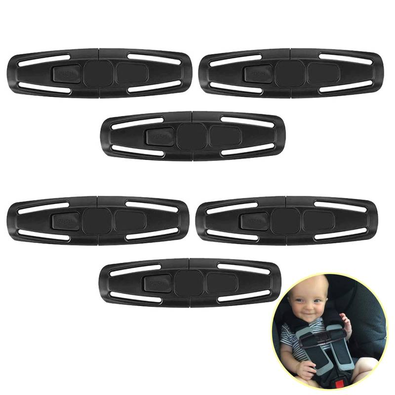 6 Stück Gurtschloss, Abschnallschutz Kindersitz, Autositz Sicherheitsgurt Clip, Kindersitz Gurt Accessoire,Baby Brustgurt Clip von sitengjun
