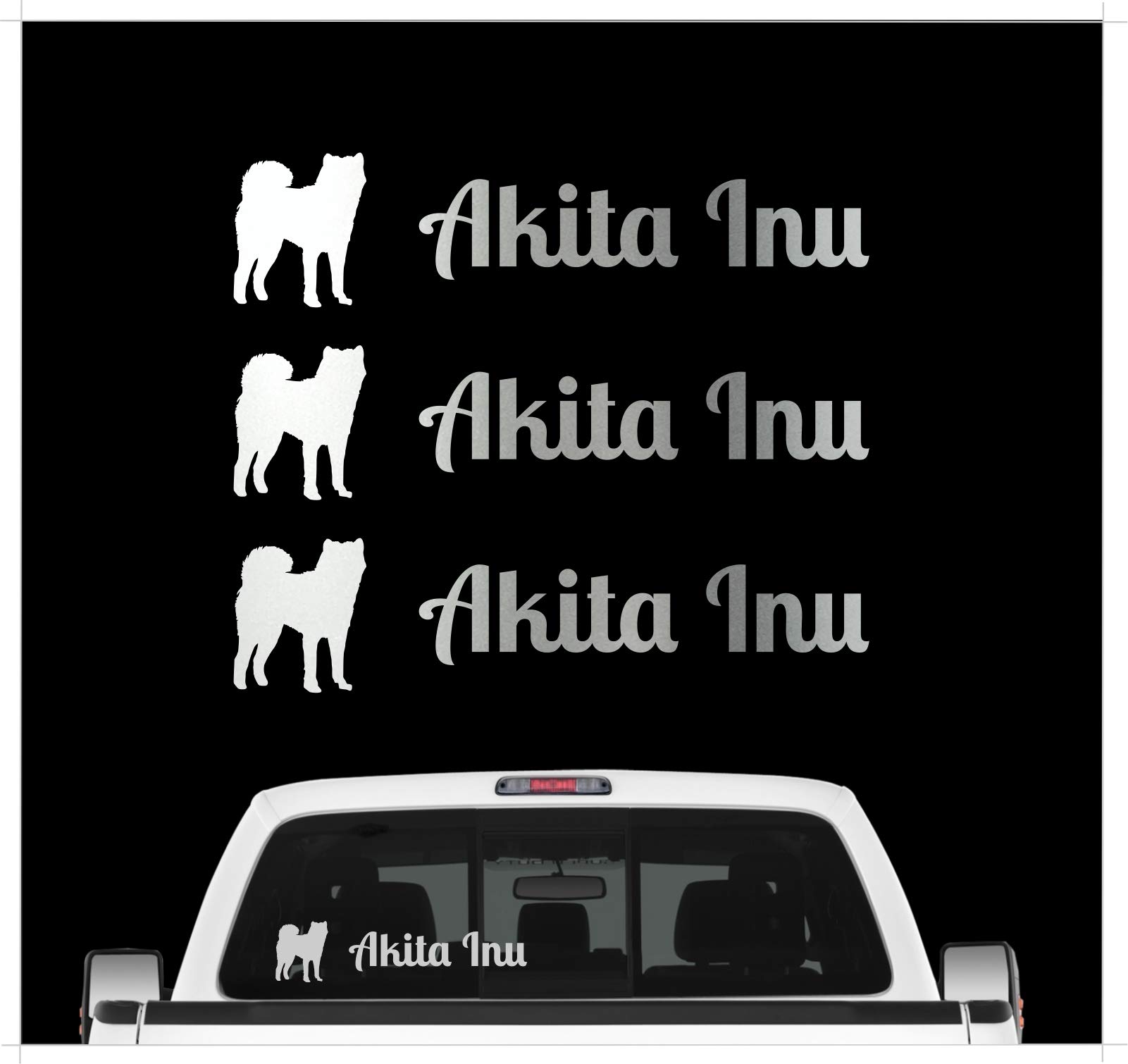 Akita Inu Japan - 3er Set Auto Aufkleber Autoaufkleber Hundemotiv Hundeaufkleber autoaufkleber Hund Folie Aufkleber Silber Akita Inu Japan - 3er Set Auto Aufkleber Autoaufkleber Hundemotiv Hundeaufkleber autoaufkleber Hund Folie Aufkleber Silber von siviwonder