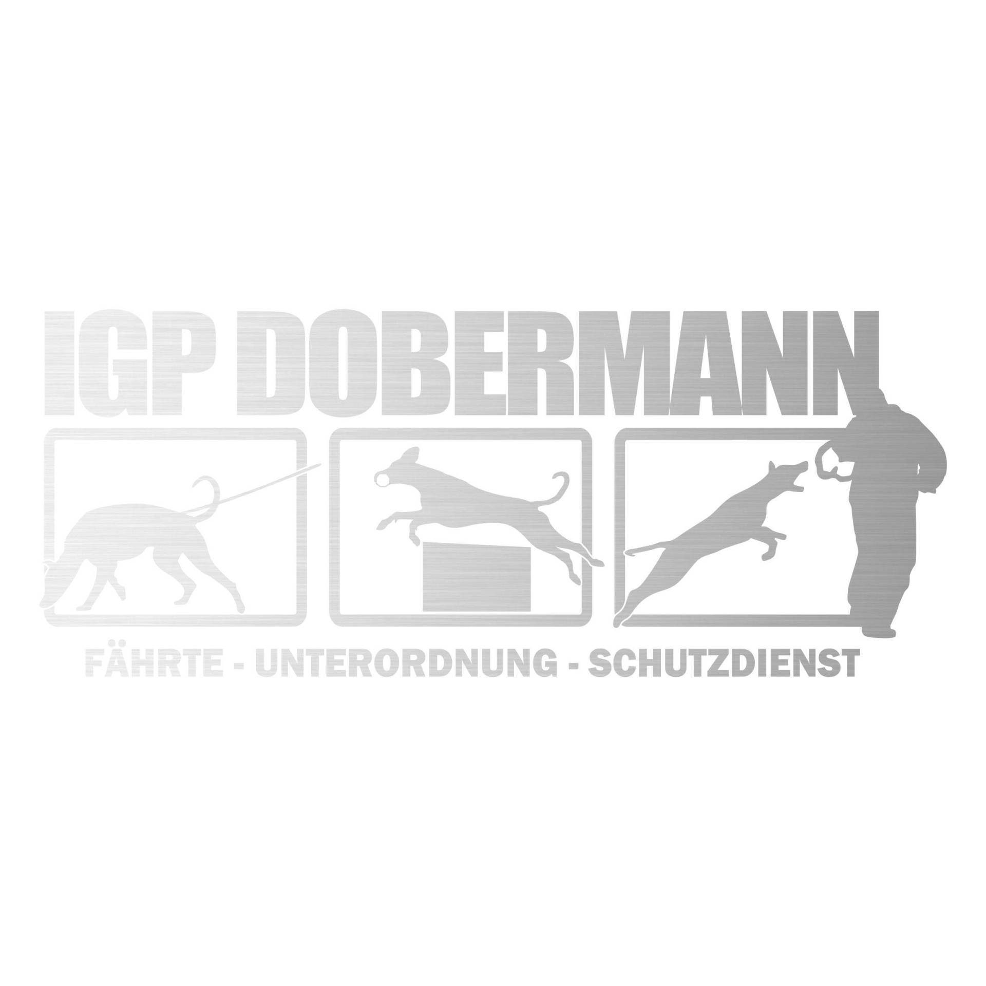 Auto Aufkleber IGP HS Dobermann UNKUPIERT Dobi Autoaufkleber K9 Hundeanhänger ehemals IPO Hundesport Hundemotiv Silber von siviwonder