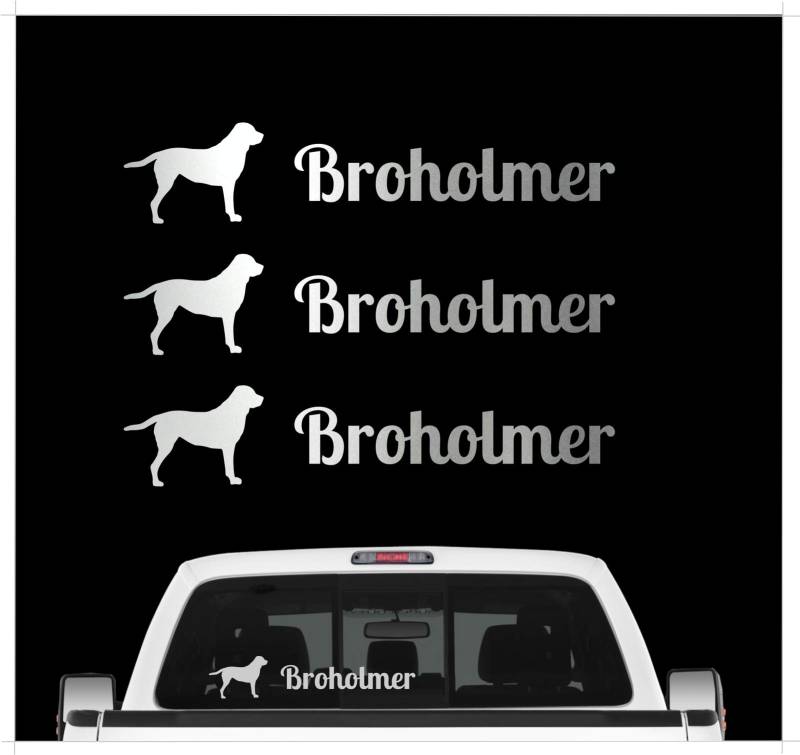 Broholmer Molosser - 3er Set Auto Aufkleber Autoaufkleber Hundemotiv Hundeaufkleber autoaufkleber Hund Folie Aufkleber Silber von siviwonder