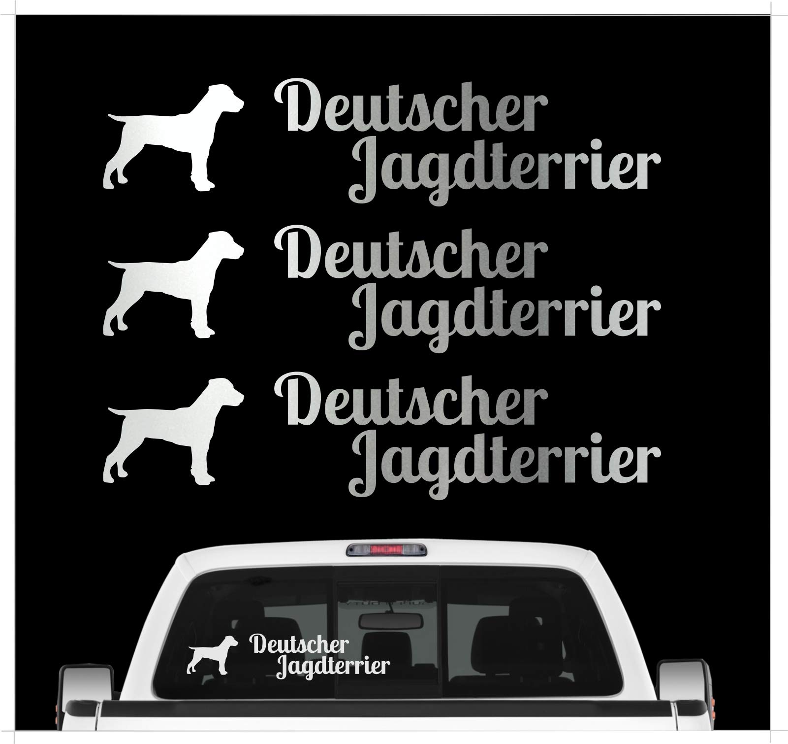 Deutscher Jagdterrier Jagd Terrier - 3er Set Auto Aufkleber Autoaufkleber Hundemotiv Hundeaufkleber autoaufkleber Hund Folie Aufkleber Silber Deutscher Jagdterrier Jagd Terrier - 3er Set Auto Aufkleber Autoaufkleber Hundemotiv Hundeaufkleber autoaufkleber Hund Folie Aufkleber Silber von siviwonder