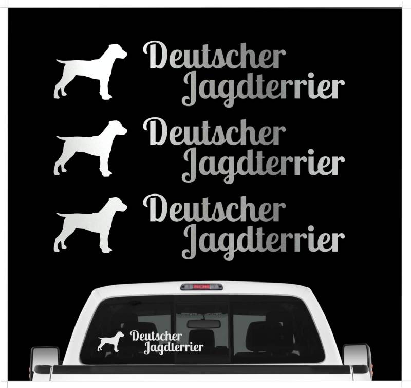 Deutscher Jagdterrier Jagd Terrier - 3er Set Auto Aufkleber Autoaufkleber Hundemotiv Hundeaufkleber autoaufkleber Hund Folie Aufkleber Silber von siviwonder