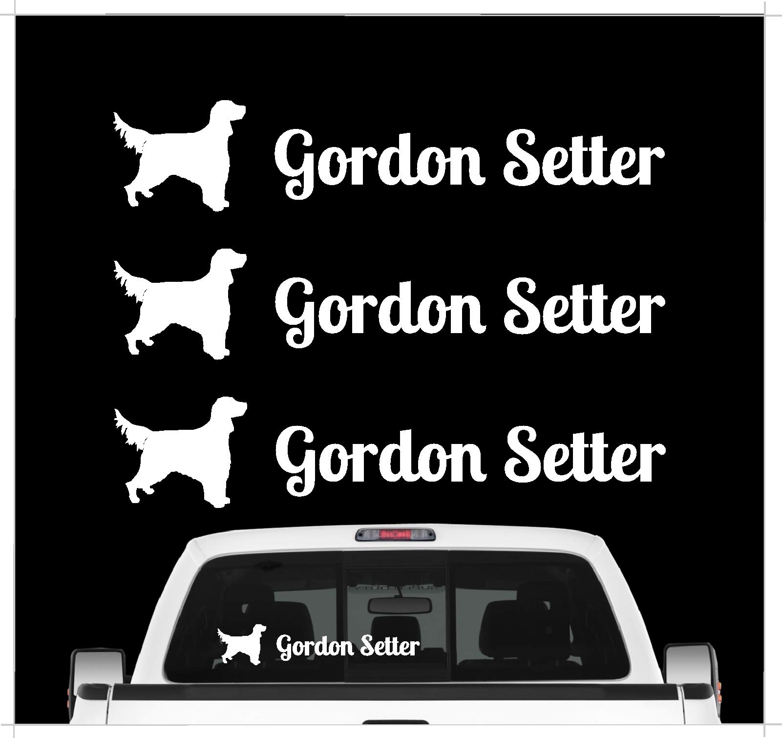 siviwonder Gordon Setter - 3er Set Auto Aufkleber Autoaufkleber Hundemotiv Hundeaufkleber autoaufkleber Hund Folie Aufkleber weiß von siviwonder