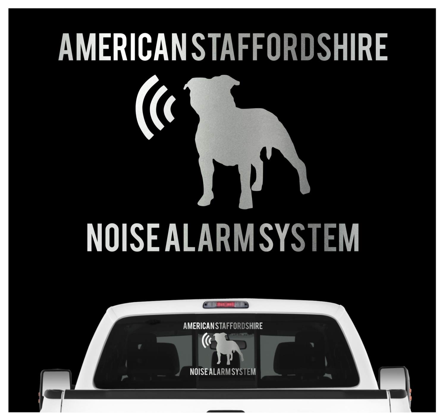 siviwonder American Staffordshire Noise Alarmsystem Auto Aufkleber Hund Folie Terrier USA Farbe Silber Metallic, Größe 10cm siviwonder American Staffordshire Noise Alarmsystem Auto Aufkleber Hund Folie Terrier USA Farbe Silber Metallic, Größe 10cm von siviwonder