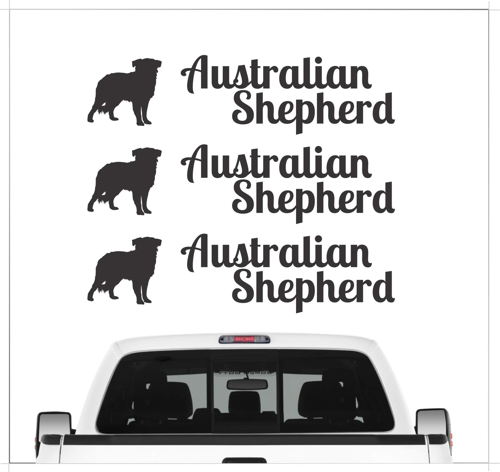 siviwonder Australian Shepherd Aussie - 3er Set Auto Aufkleber Autoaufkleber Hundemotiv Hundeaufkleber autoaufkleber Hund Folie Aufkleber schwarz von siviwonder