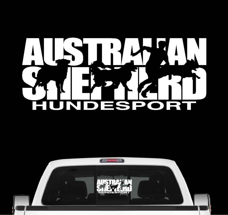 siviwonder Australian Shepherd Hundesport Auto Aufkleber Hund Folie Aussie Farbe Weiß, Größe 45cm von siviwonder