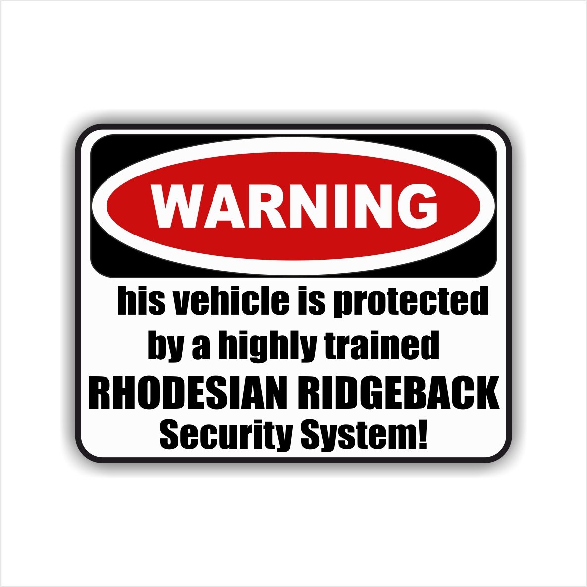 siviwonder Auto Aufkleber Rhodesian Ridgeback Warning ALARMANLAGE Hundeaufkleber White von siviwonder