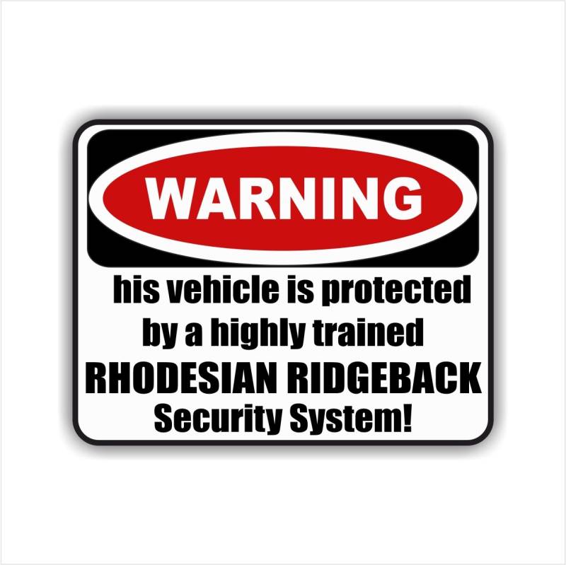 siviwonder Auto Aufkleber Rhodesian Ridgeback Warning ALARMANLAGE Hundeaufkleber White von siviwonder