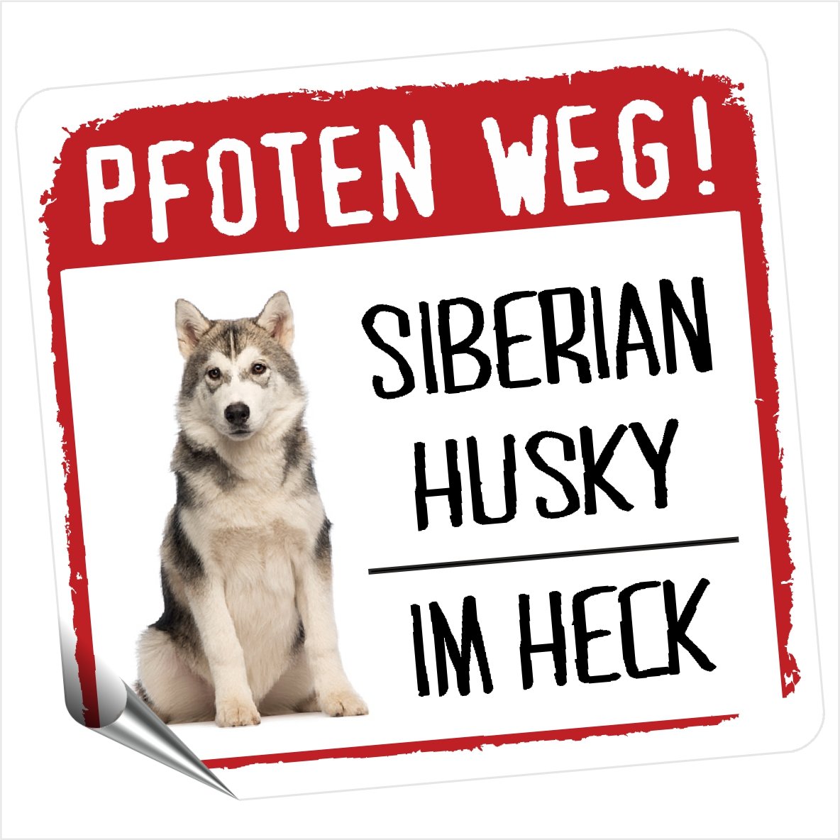 siviwonder Auto Aufkleber Siberian Husky Motiv 1 Pfoten Weg Hundeaufkleber REFLEKTIEREND Reflective von siviwonder