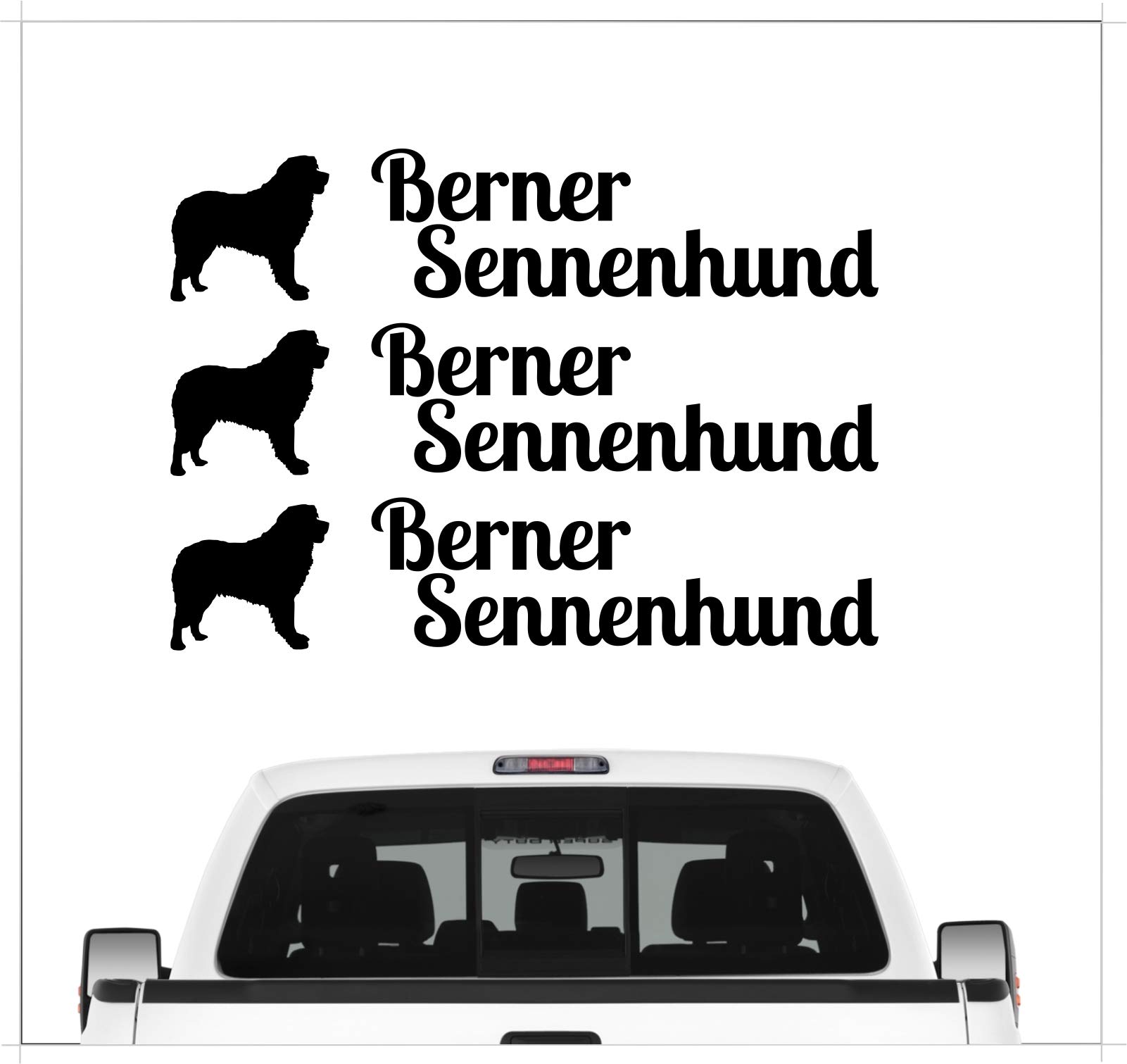 siviwonder Berner Sennenhund - 3er Set Auto Aufkleber Autoaufkleber Hundemotiv Hundeaufkleber autoaufkleber Hund Folie Aufkleber schwarz von siviwonder