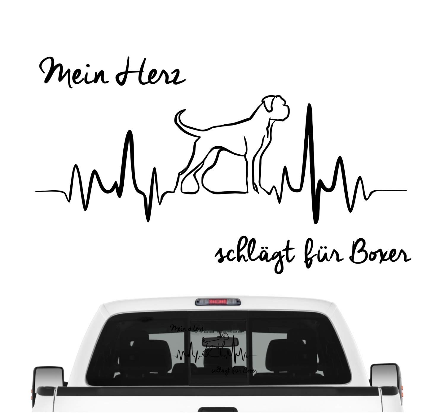 siviwonder Boxer Deutscher Aufkleber Auto Herz Heartbeat Hundeaufkleber Hunde Folie Farbe Schwarz, Größe 30cm siviwonder Boxer Deutscher Aufkleber Auto Herz Heartbeat Hundeaufkleber Hunde Folie Farbe Schwarz, Größe 30cm von siviwonder