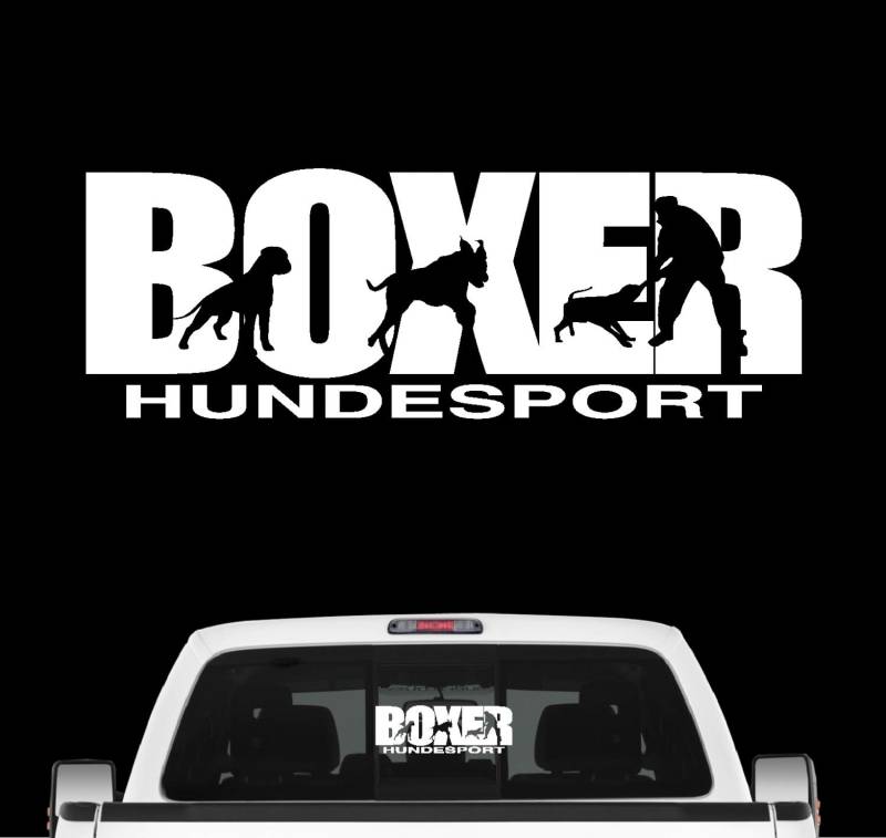 siviwonder Boxer Hundesport Auto Aufkleber Hund Folie Deutscher German Farbe Weiß, Größe 30cm von siviwonder