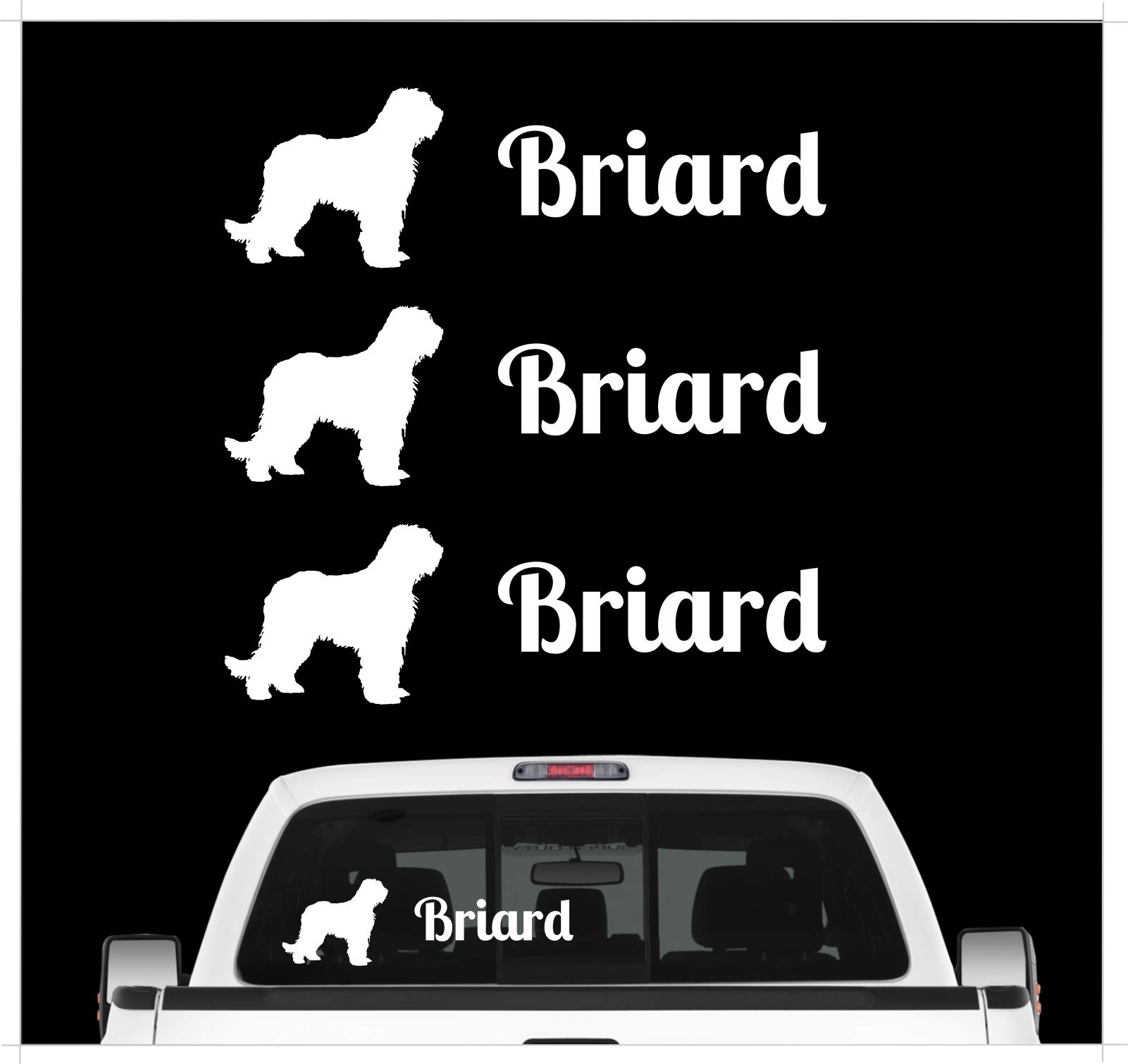 siviwonder Briard Berger de Brie - 3er Set Auto Aufkleber Autoaufkleber Hundemotiv Hundeaufkleber autoaufkleber Hund Folie Aufkleber weiß siviwonder Briard Berger de Brie - 3er Set Auto Aufkleber Autoaufkleber Hundemotiv Hundeaufkleber autoaufkleber Hund Folie Aufkleber weiß von siviwonder