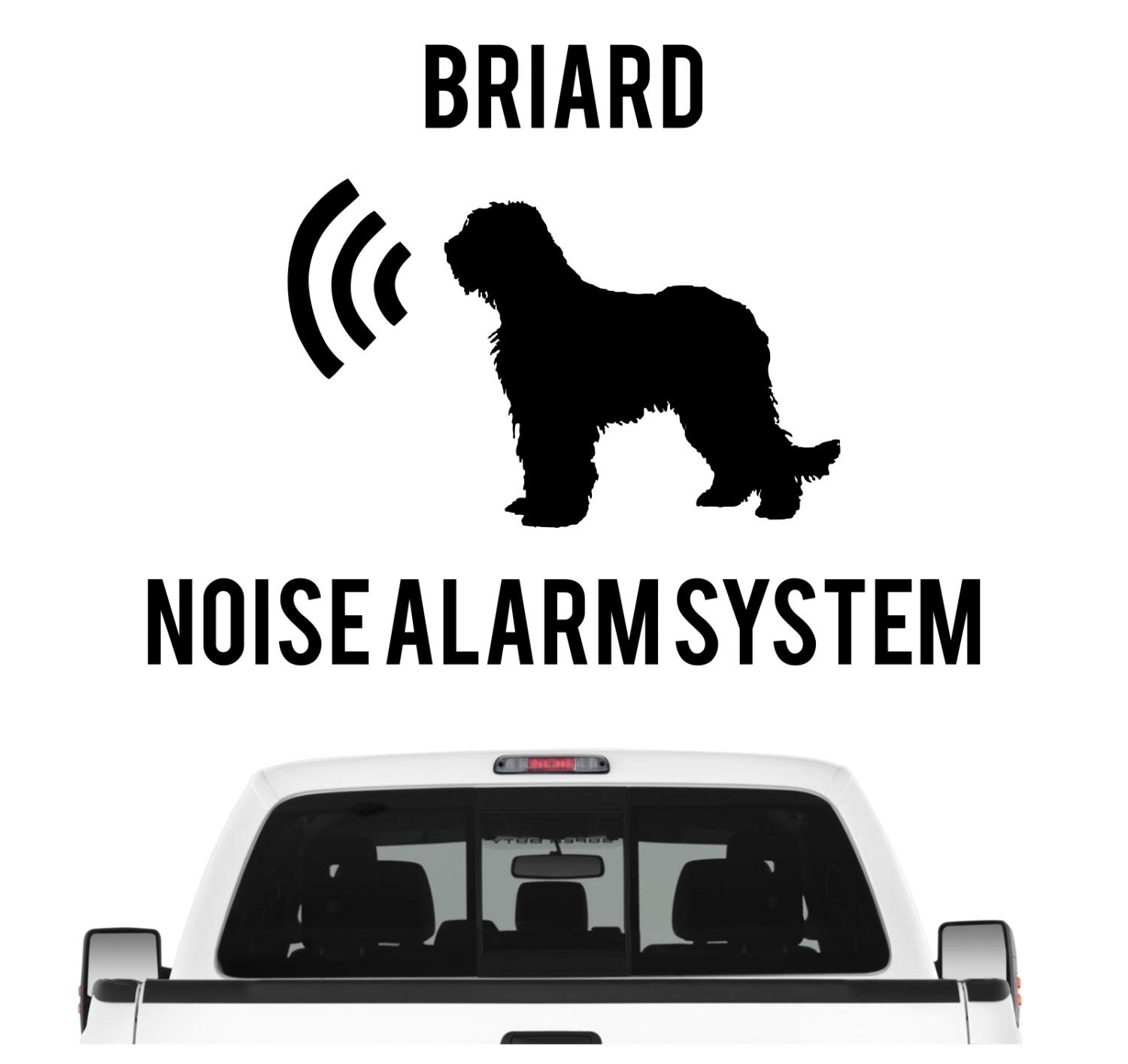 siviwonder Briard Noise Alarmsystem Auto Aufkleber Hund Folie Berger De Brie Farbe Schwarz, Größe 10cm von siviwonder