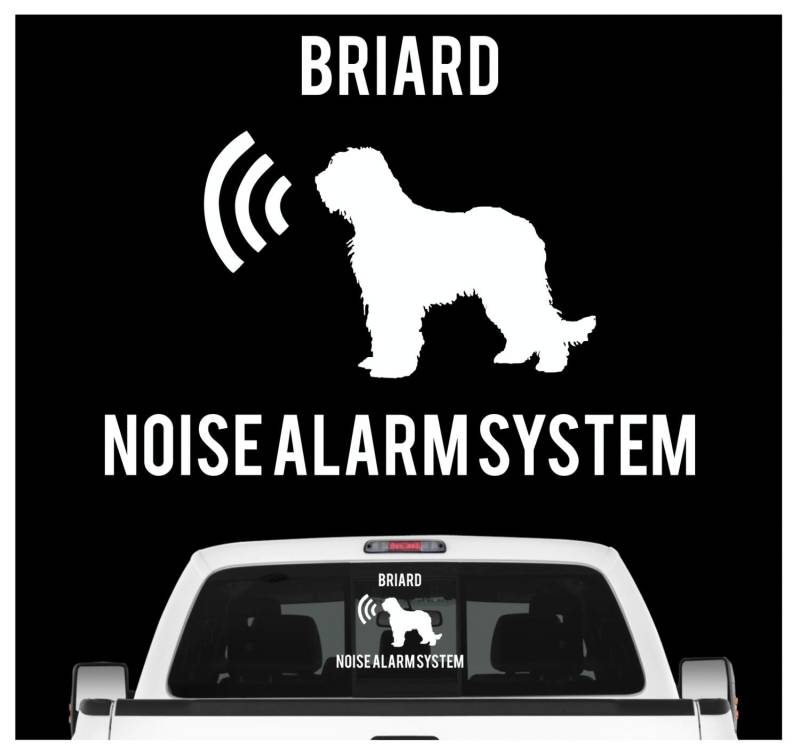 siviwonder Briard Noise Alarmsystem Auto Aufkleber Hund Folie Berger De Brie Farbe Weiß, Größe 10cm von siviwonder