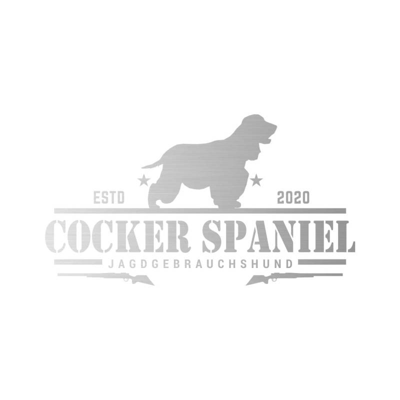 siviwonder Cocker Spaniel Aufkleber Auto Hund Jäger Jagd Pointer Sticker Jagdgebrauchshund Farbe Silber Metallic, Größe 20cm von siviwonder
