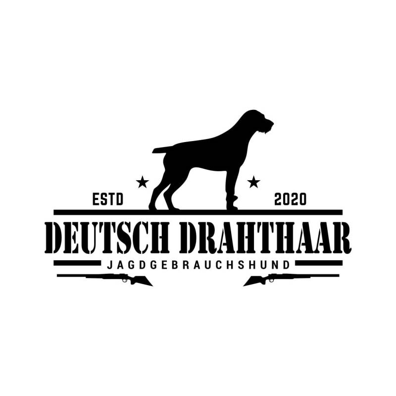 siviwonder Deutsch Drahthaar Aufkleber Auto Hund Jäger Jagd Pointer Sticker Jagdgebrauchshund Farbe Schwarz, Größe 60cm von siviwonder