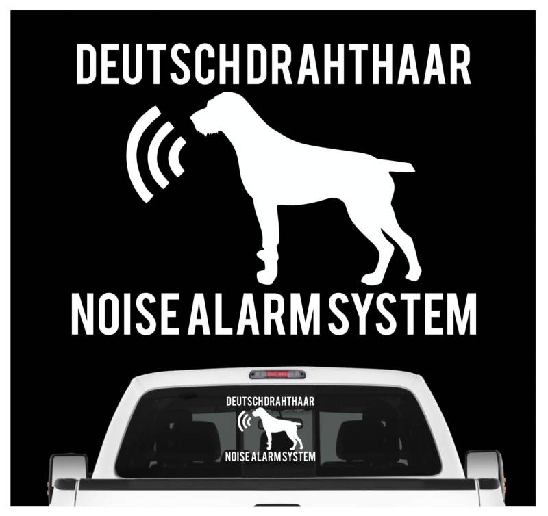 siviwonder Deutsch Drahthaar Noise Alarmsystem Auto Aufkleber Hund Folie DD Jagd Farbe Weiß, Größe 10cm von siviwonder