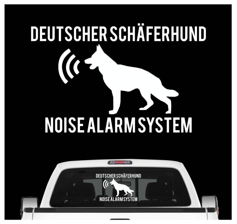 siviwonder Deutscher Schäferhund Noise Alarmsystem Auto Aufkleber Hund Folie German Farbe Weiß, Größe 10cm von siviwonder