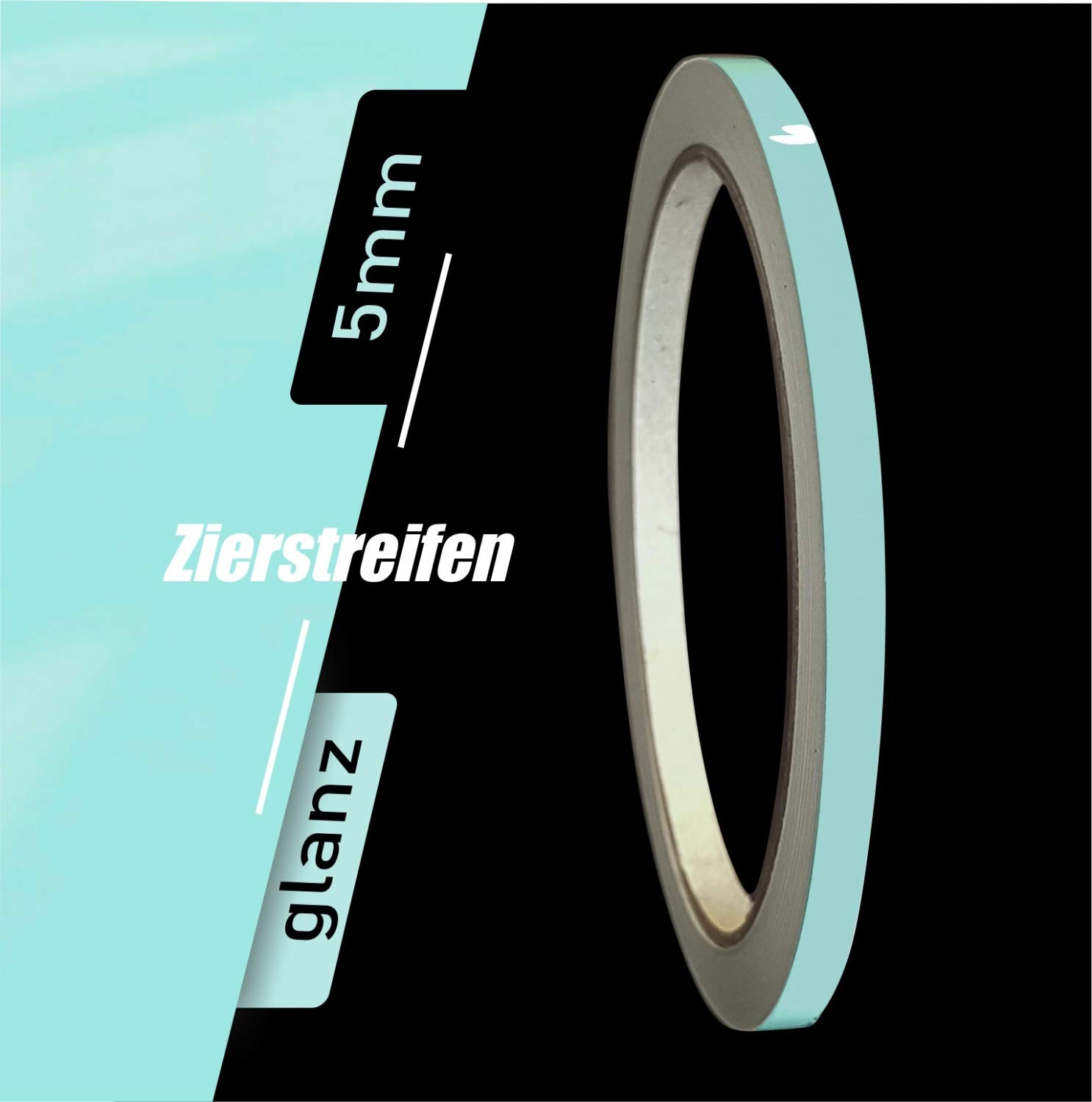 siviwonder Glanz pastelltürkis Zierstreifen Aufkleber Breite 5mm Länge 10m türkis für Auto Boot Klebeband Ice siviwonder Glanz pastelltürkis Zierstreifen Aufkleber Breite 5mm Länge 10m türkis für Auto Boot Klebeband Ice von siviwonder