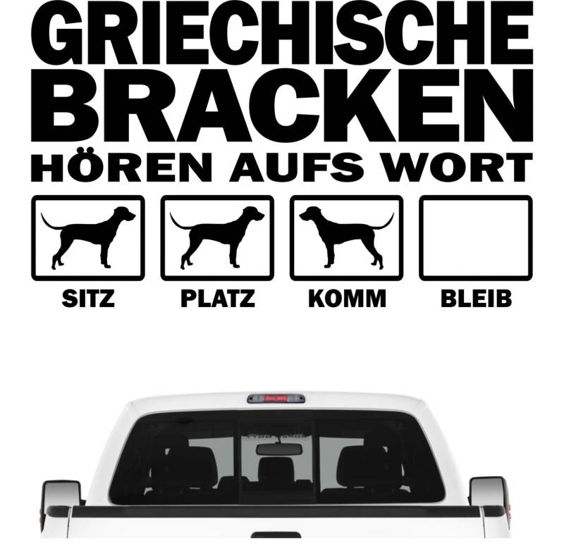 siviwonder Griechische Bracke hört aufs Wort Hunde Auto Aufkleber Autoaufkleber Hund Folie Farbe Schwarz, Größe 30cm von siviwonder