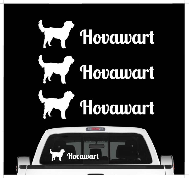 siviwonder Hovawart Hovi - 3er Set Auto Aufkleber Autoaufkleber Hundemotiv Hundeaufkleber autoaufkleber Hund Folie Aufkleber weiß von siviwonder