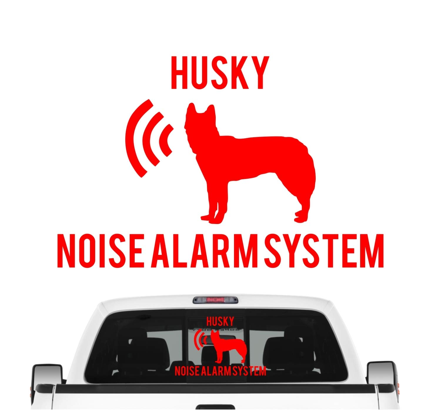 siviwonder Husky Noise Alarmsystem Auto Aufkleber Hund Folie Siberian ICEE Sibe Farbe Rot, Größe 20cm von siviwonder