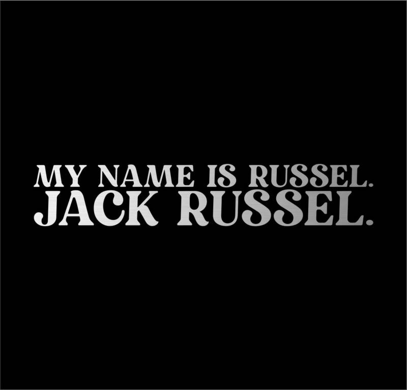 siviwonder Jack Russell Dog Name Auto Aufkleber Hundeaufkleber Folie Terrier JRT Jacky Jackie Russel-Copy Farbe Silber, Größe 20cm von siviwonder