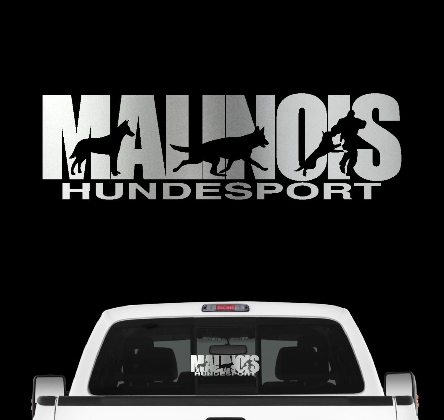 siviwonder Malinois Hundesport Auto Aufkleber Hund Folie Belgian Mali Schäferhund Farbe Silber Metallic, Größe 100cm siviwonder Malinois Hundesport Auto Aufkleber Hund Folie Belgian Mali Schäferhund Farbe Silber Metallic, Größe 100cm von siviwonder