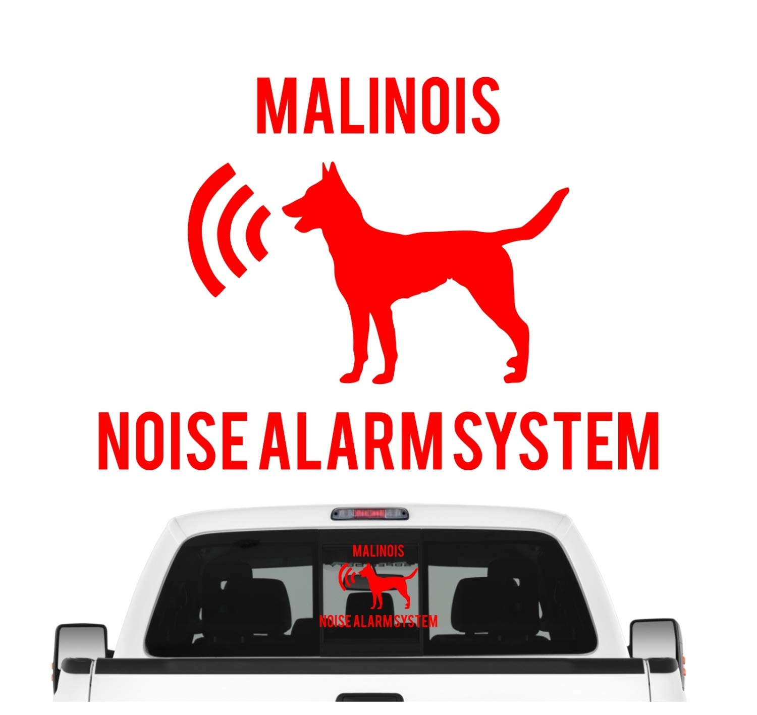 siviwonder Malinois Noise Alarmsystem Auto Aufkleber Hund Folie Belgian Mali Berger Farbe Rot, Größe 10cm von siviwonder